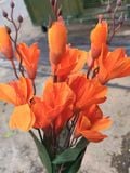 Hoa Giả-Hoa Mộc Lan Lụa 5 Nhánh 45 Cm Màu Cam