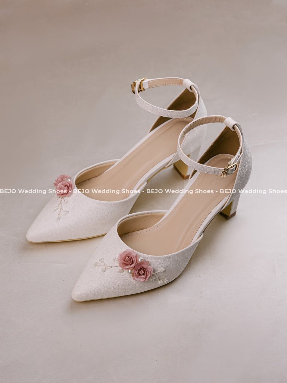  Giày cưới cao cấp BEJO WEDDING SHOSE- H78.5P 2 HOA HỒNG 