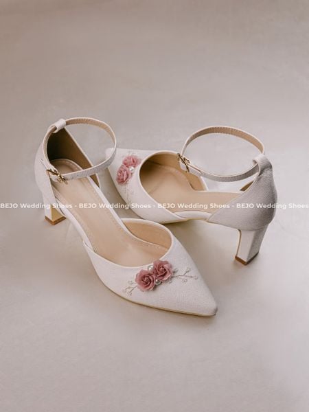  Giày cưới cao cấp BEJO WEDDING SHOSE- H78.5P 2 HOA HỒNG 
