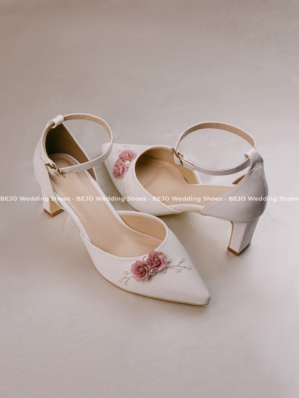  Giày cưới cao cấp BEJO WEDDING SHOSE- H78.5P 2 HOA HỒNG 