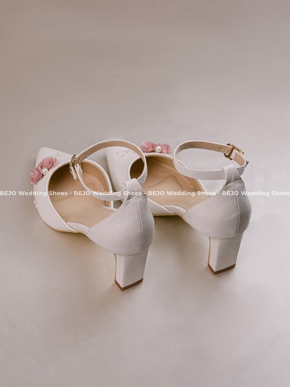  Giày cưới cao cấp BEJO WEDDING SHOSE- H78.5P 2 HOA HỒNG 