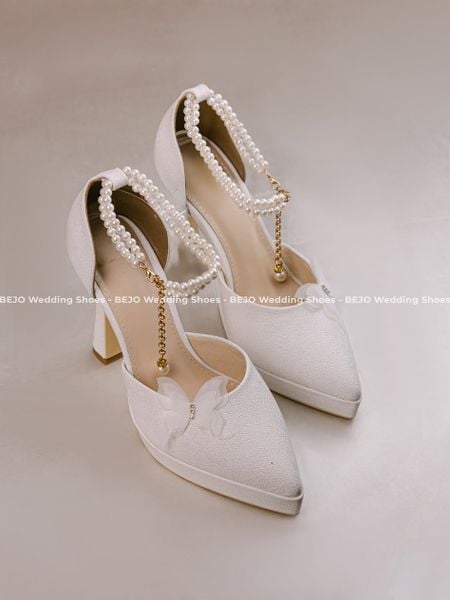  Giày cưới cao cấp BEJO WEDDING SHOSE- H78.DUP HOA BƯỚM, VÒNG CỔ CHÂN 