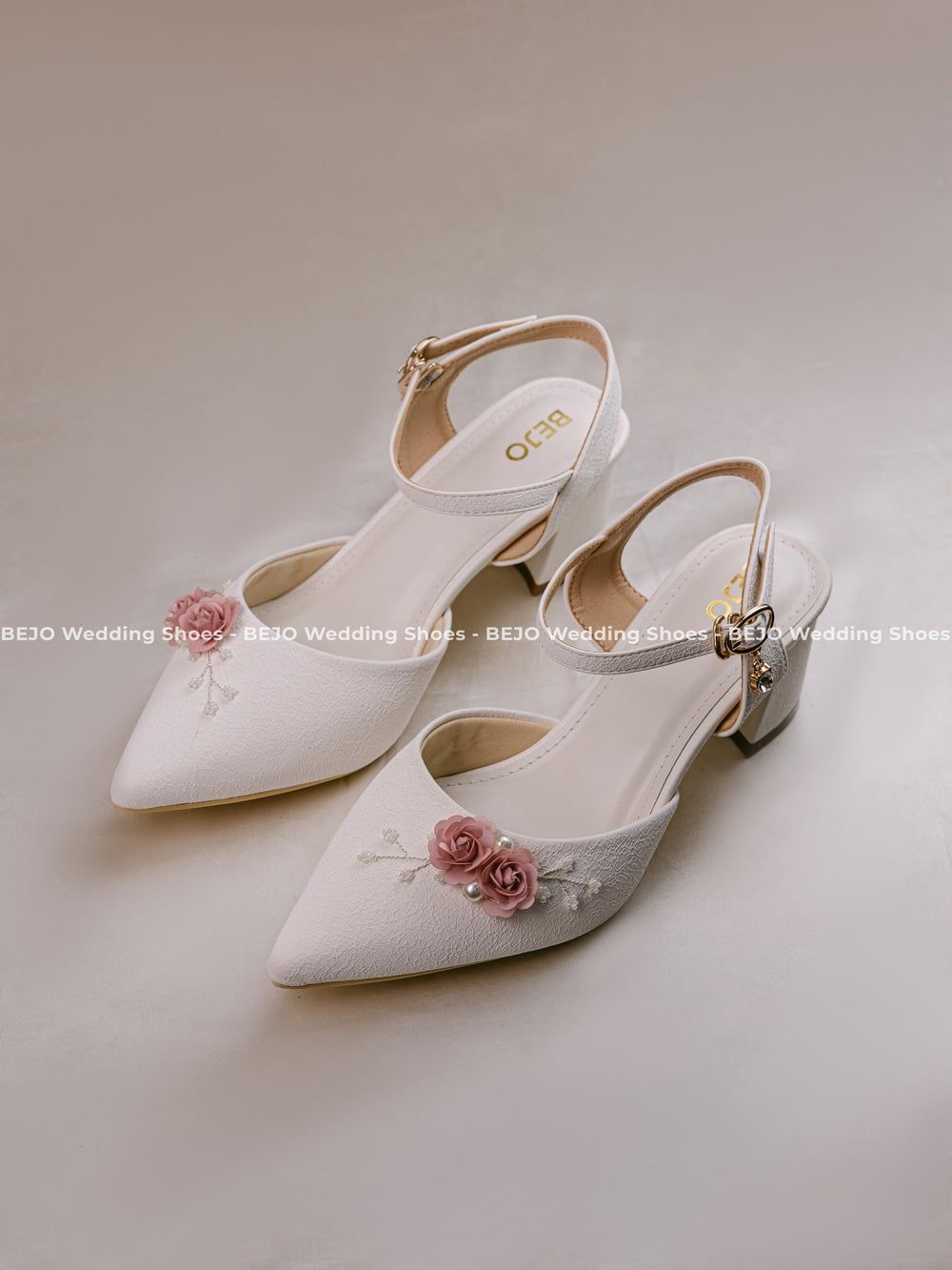  Giày cưới cao cấp BEJO WEDDING SHOSE- H78.7P.SANDAL 2 HOA HỒNG 