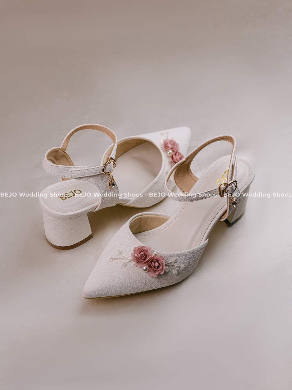  Giày cưới cao cấp BEJO WEDDING SHOSE- H78.7P.SANDAL 2 HOA HỒNG 