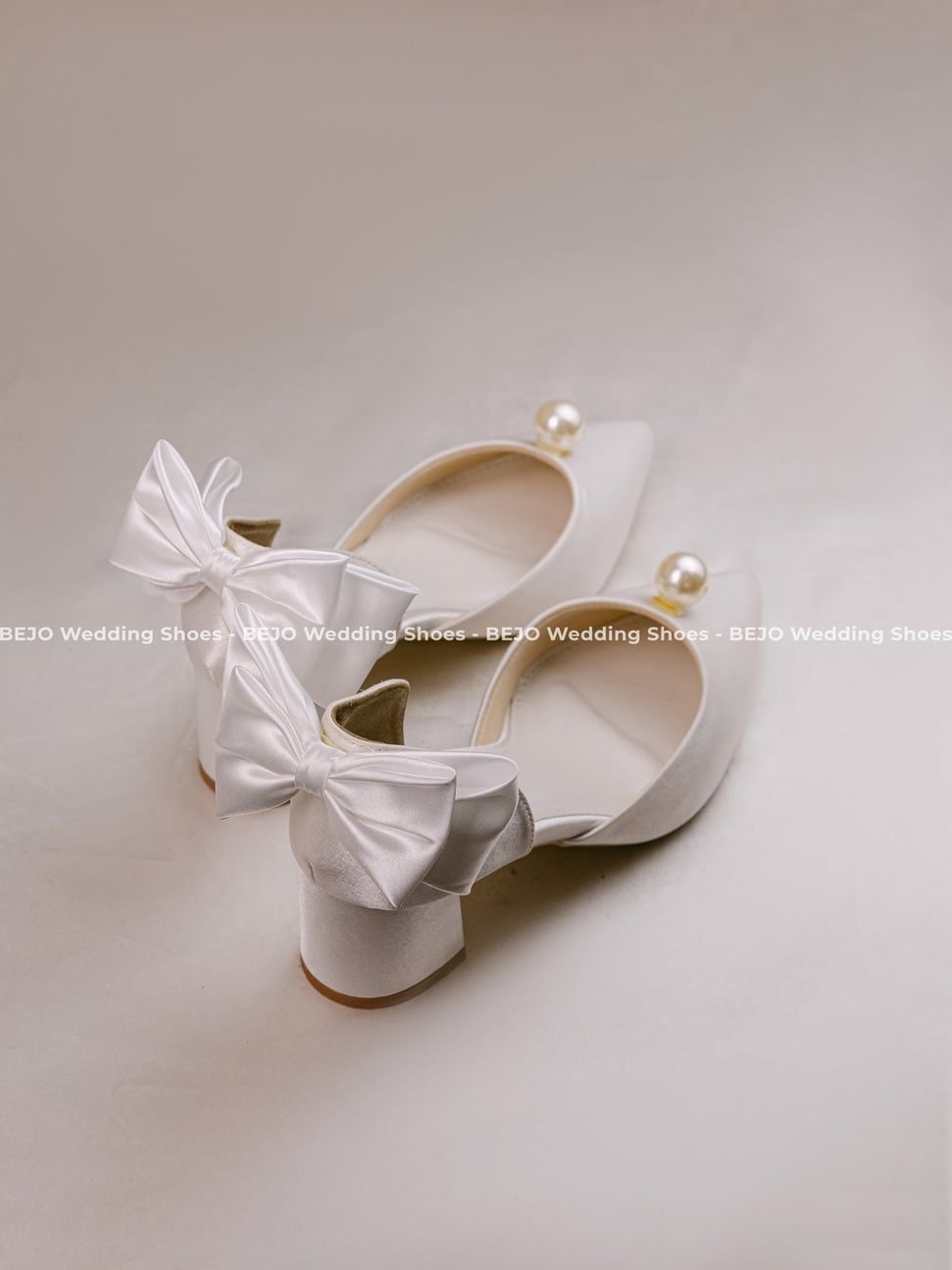  Giày cưới cao cấp BEJO WEDDING SHOSE- H78.7P NƠ GÓT, HẠT CHÂU 