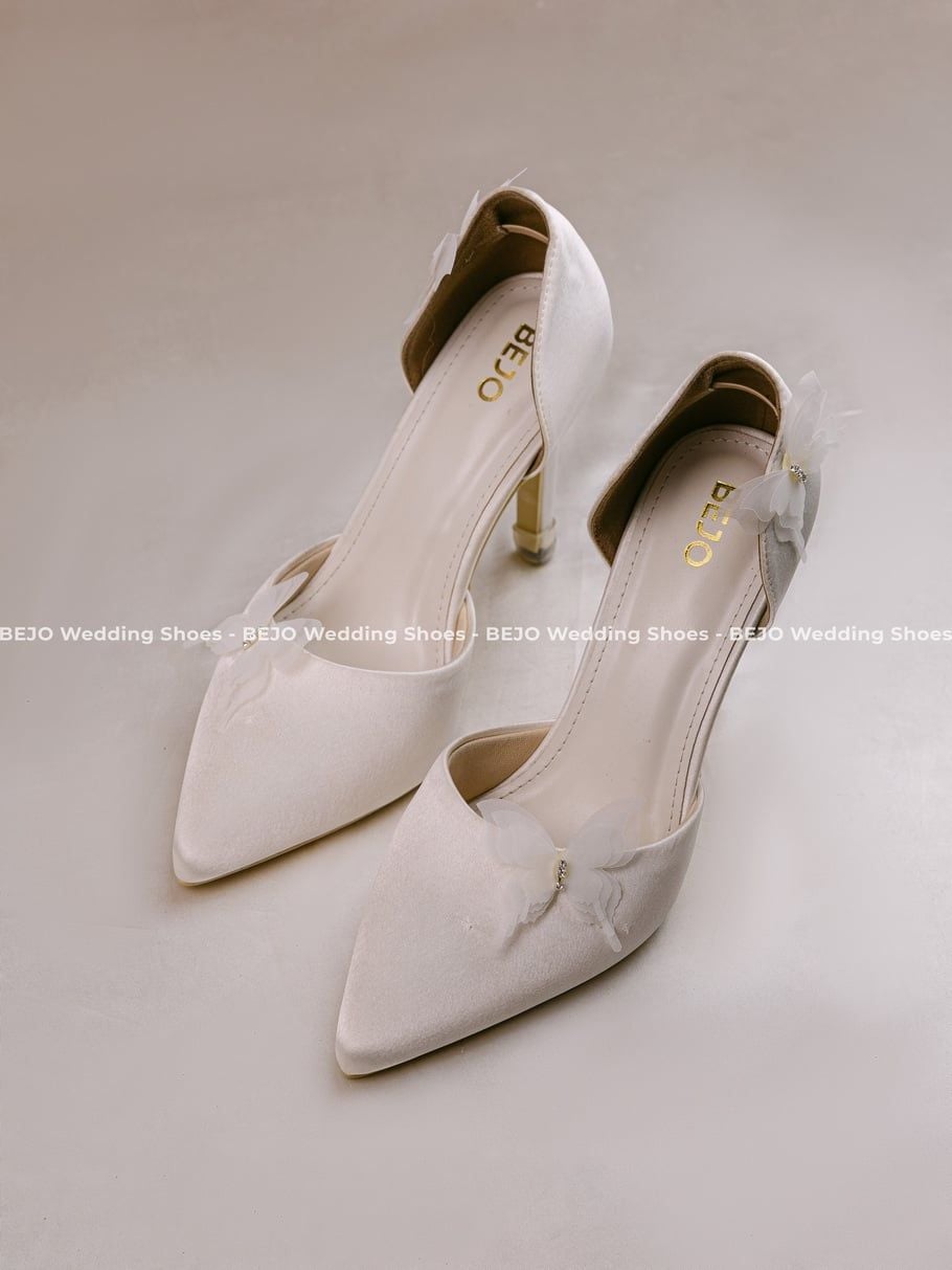  Giày cưới cao cấp BEJO WEDDING SHOSE- H78.GN HOA BƯỚM LỤA TRẮNG 