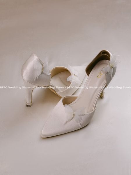  Giày cưới cao cấp BEJO WEDDING SHOSE- H78.GN HOA BƯỚM LỤA TRẮNG 