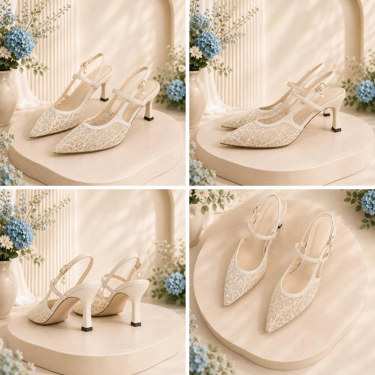  Giày cưới cao cấp BEJO WEDDING SHOSE- H102.REN cành cây, dây ngang 