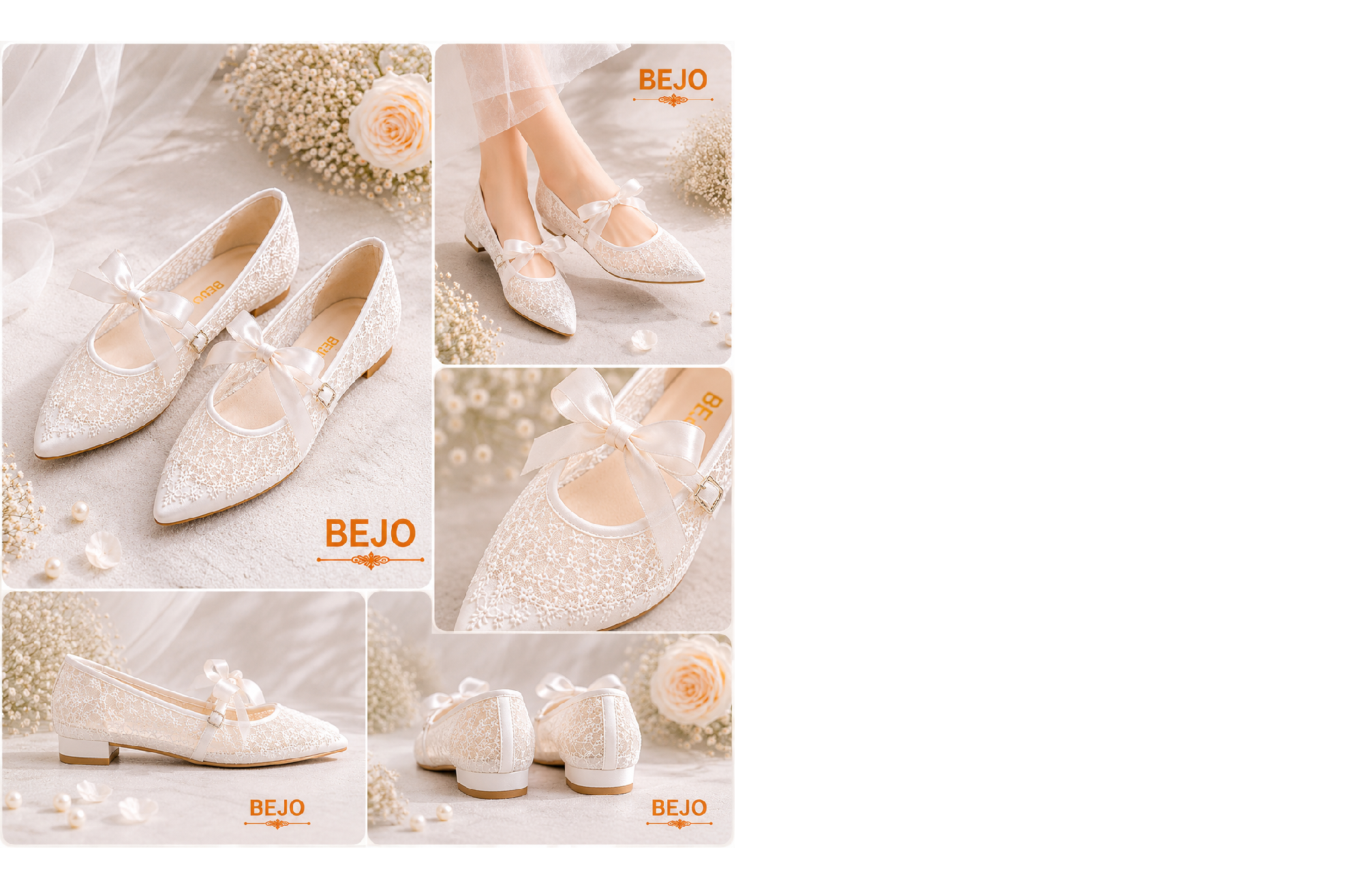  Giày cưới cao cấp BEJO WEDDING SHOSE- H98 REAN TRẮNG PHỐI DÂY 