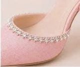  Giày cưới cao cấp BEJO WEDDING SHOSE hở sườn- H78.05 xoàn đá, Hồng Pastel 