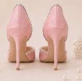  Giày cưới cao cấp BEJO WEDDING SHOSE hở sườn- H78.05 xoàn đá, Hồng Pastel 