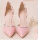  Giày cưới cao cấp BEJO WEDDING SHOSE hở sườn- H78.05 xoàn đá, Hồng Pastel 