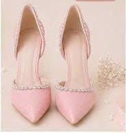  Giày cưới cao cấp BEJO WEDDING SHOSE hở sườn- H78.05 xoàn đá, Hồng Pastel 