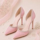  Giày cưới cao cấp BEJO WEDDING SHOSE hở sườn- H78.05 xoàn đá, Hồng Pastel 