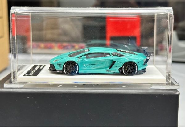 Xe Mô Hình LB-Performance Lamborghini Aventador Limited 999pcs 1:64 Liberty Walks ( Xanh Min )