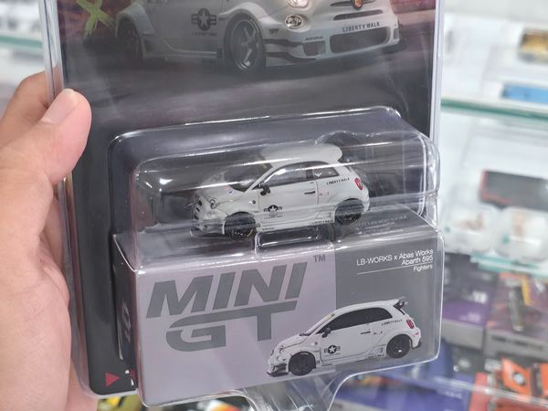 Xe mô hình Abarth 595 LB-WORKS x Abas Works Fighters 1:64 MiniGT (Card)