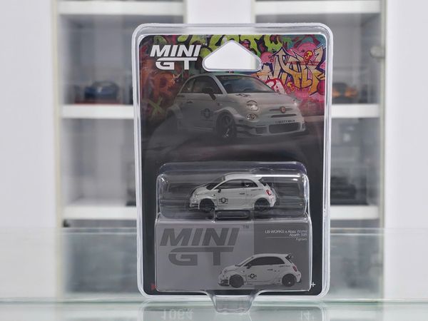 Xe mô hình Abarth 595 LB-WORKS x Abas Works Fighters 1:64 MiniGT (Card)