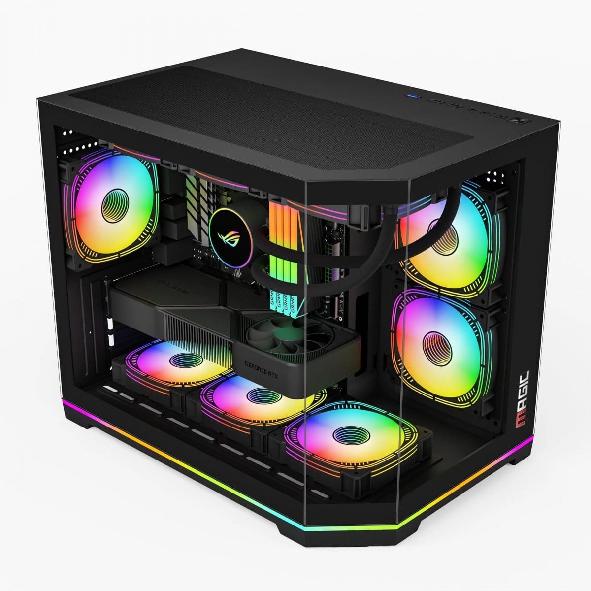  VỎ CASE MAGIC GM-08L PRO (FULL M-ATX, SẴN DẢI LED RGB OR ARGB) 
