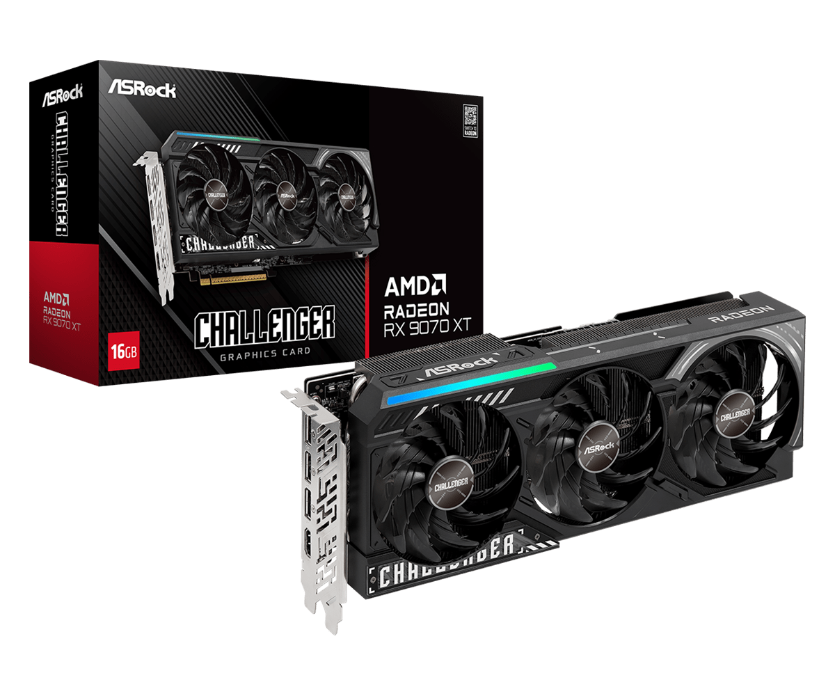  Card màn hình ASRock AMD Radeon RX 9070 XT Challenger 16GB 