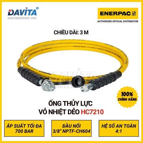 HC7210 Ống thủy lực ENERPAC vỏ nhiệt dẻo, dài 3m, áp suất cao 700bar, đường kính trong 1/4