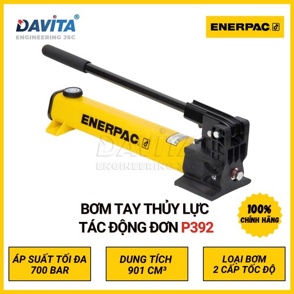 P392 Bơm tay thủy lực Enerpac tác động đơn, hai cấp tốc độ