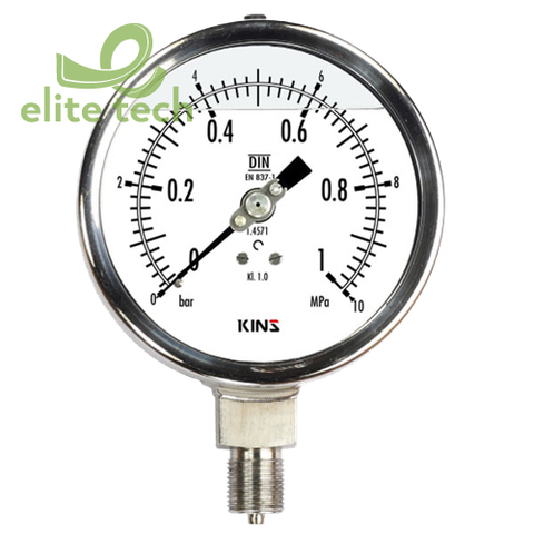 Đồng Hồ Áp Suất KINS SD-3070 Liquid Filled Euro Pressure Gauge (DIN)