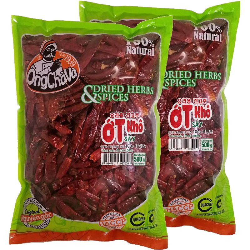  Ớt trái khô Ông Chà Và kg 2 gói x 500g 