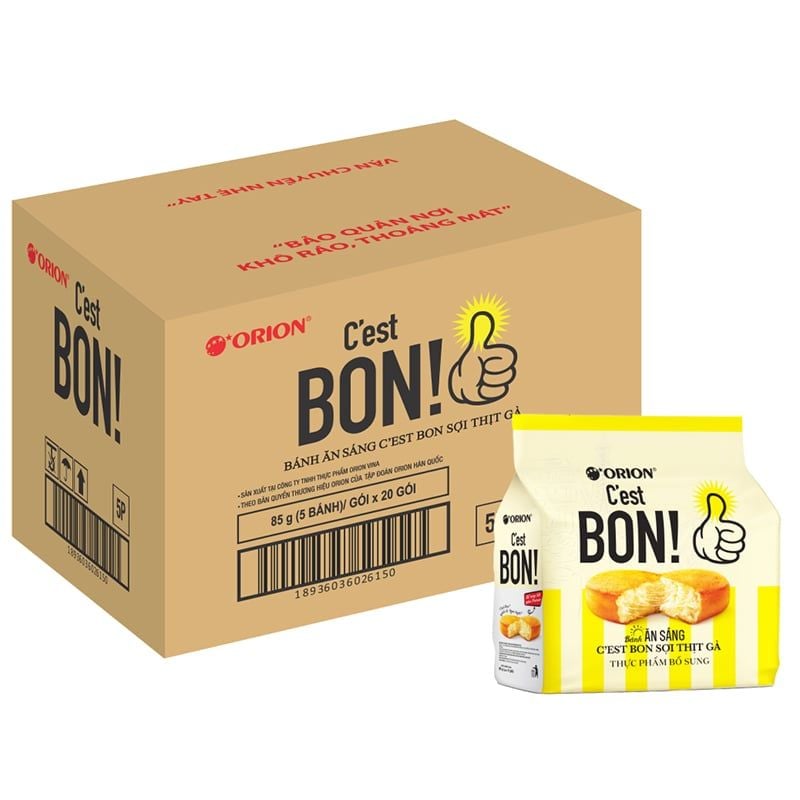  Bánh ăn sáng Orion C'est Bon sợi thịt gà gói 85g 