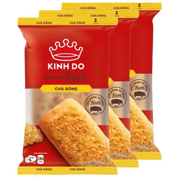  Bánh mì tươi Kinh Đô chà bông lốc 5 gói x 80 g 