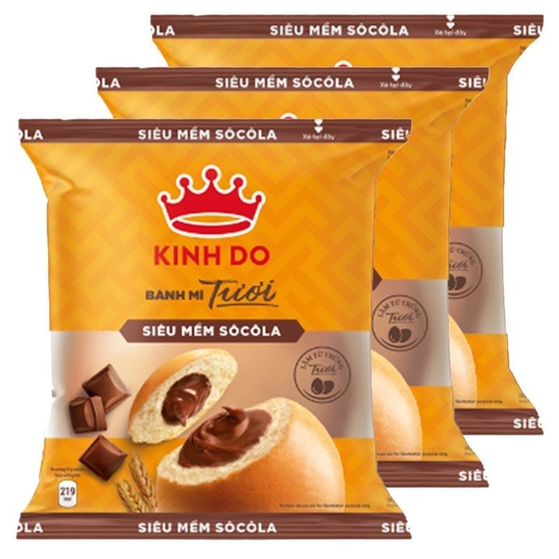  Bánh mì tươi Kinh Đô nhân socola lốc 10 gói x 55 g 