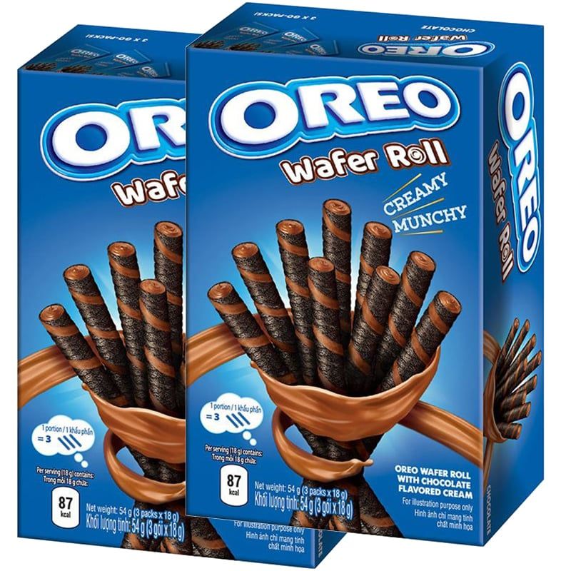  Bánh quế sô cô la Oreo Wafer Roll thùng 20 hộp 54g 