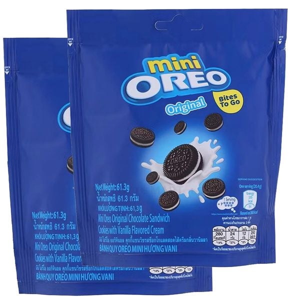  Bánh quy Oreo mini nhân kem vani thùng 24 gói 58g 