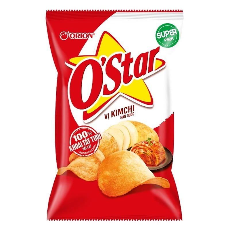  Bánh snack khoai tây Orion O'Star vị kim chi Hàn Quốc gói 63g 