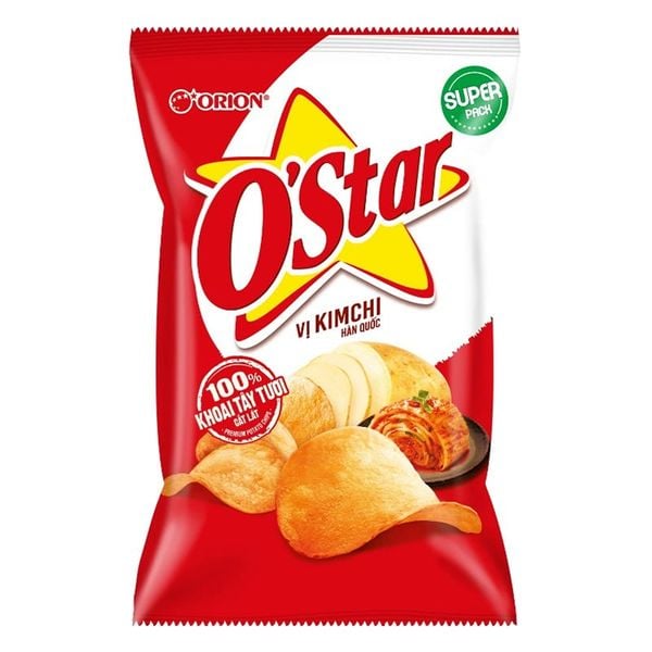  Bánh snack khoai tây Orion O'Star vị kim chi Hàn Quốc gói 63g 