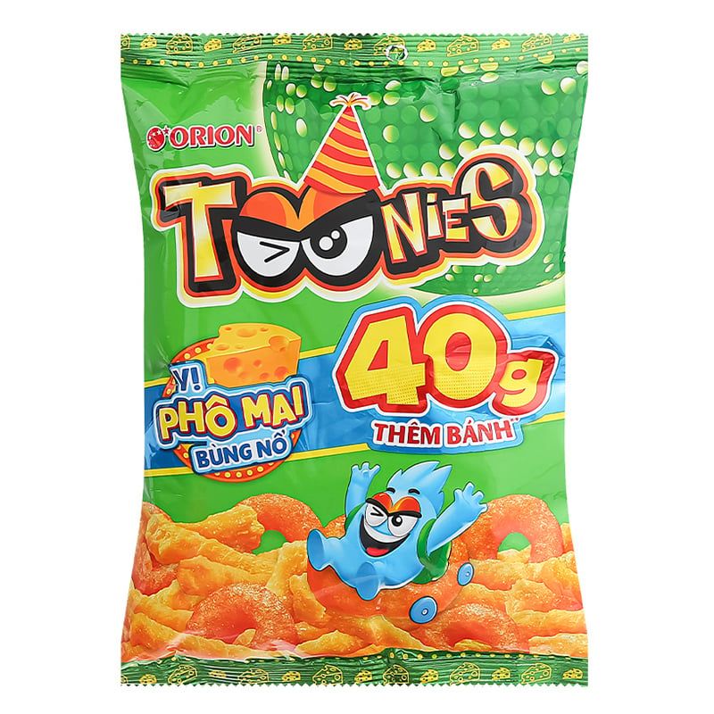  Bánh snack Orion Toonies vị phô mai lốc 10 gói x 38g 
