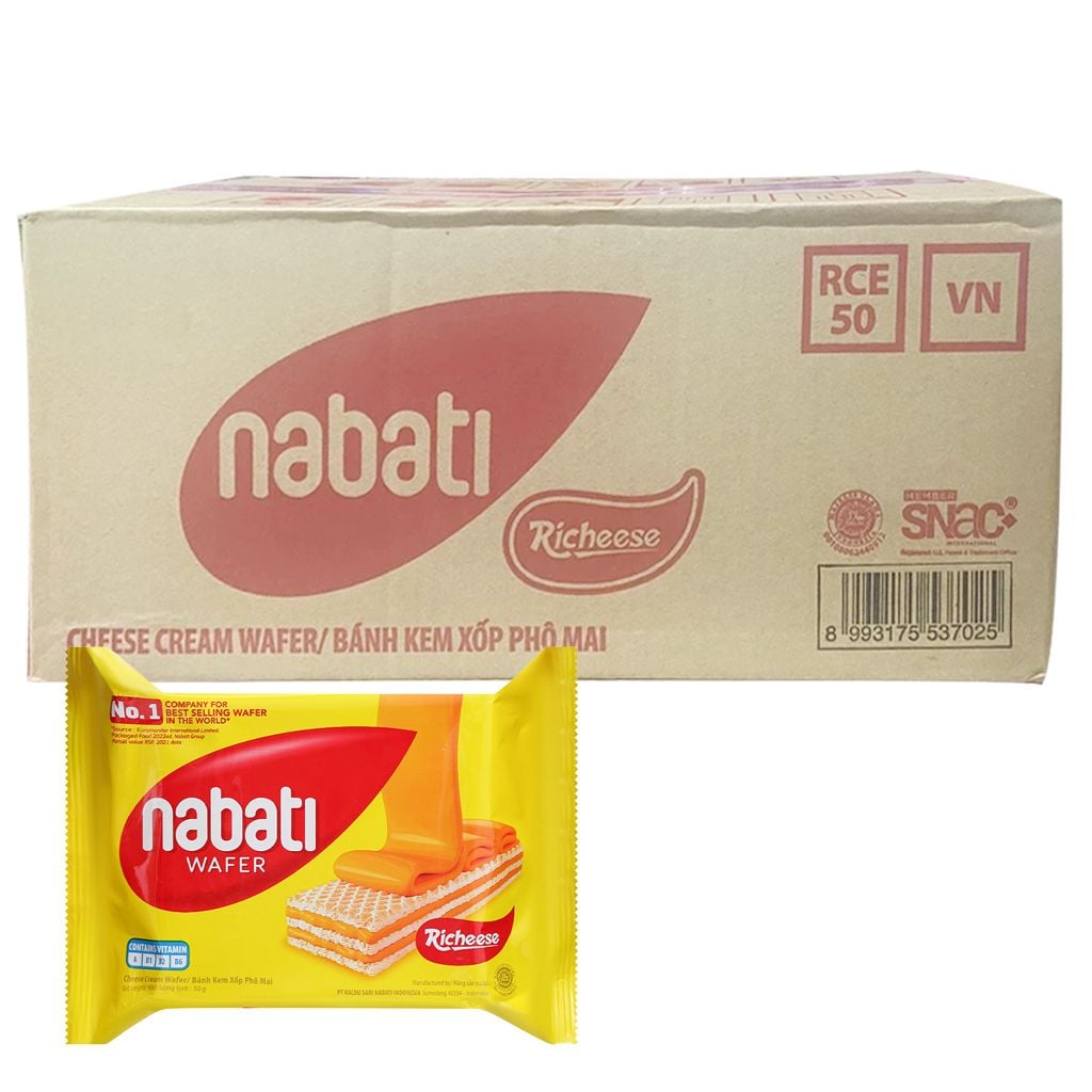  Bánh xốp Nabati nhân phô mai gói 52g 