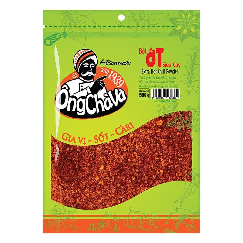  Bột ớt cay Ông Chà Và bột vảy kg 2 gói x 500g 