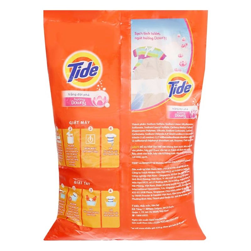  Bột giặt Tide trắng đột phá hương Downy thùng 3 gói x 5 kg 