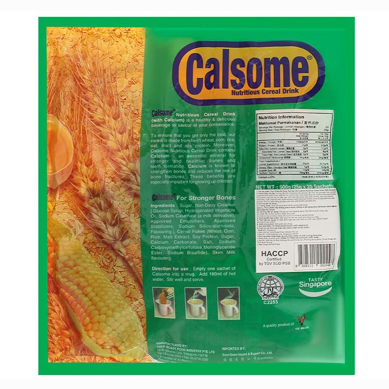  Bột ngũ cốc vị vanila Calsome bộ 3 bịch x 500g 