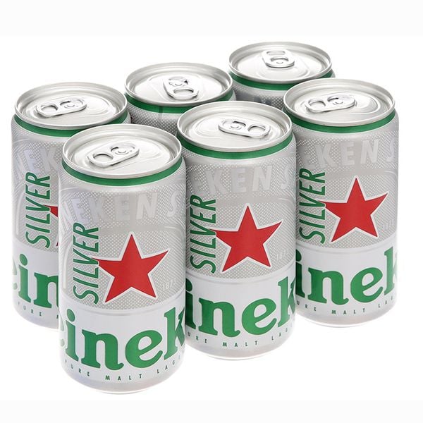 Bia Heineken bạc lốc 6 lon x 250ml 
