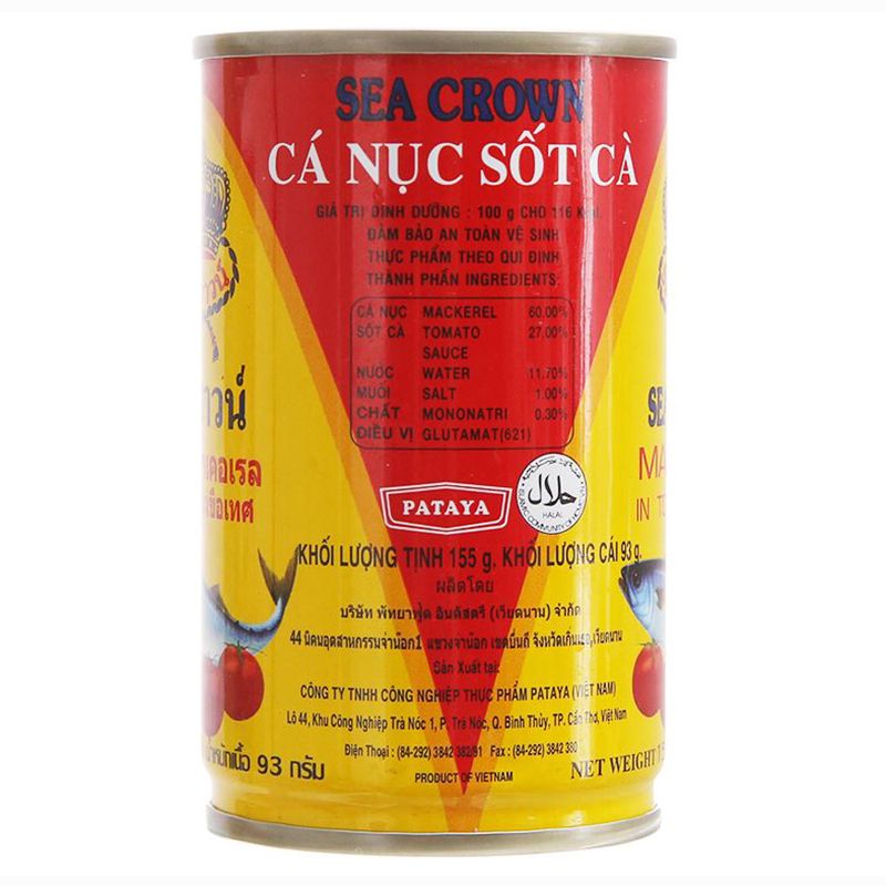  Cá nục sốt cà Sea Crown lốc 10 hộp x 155g 
