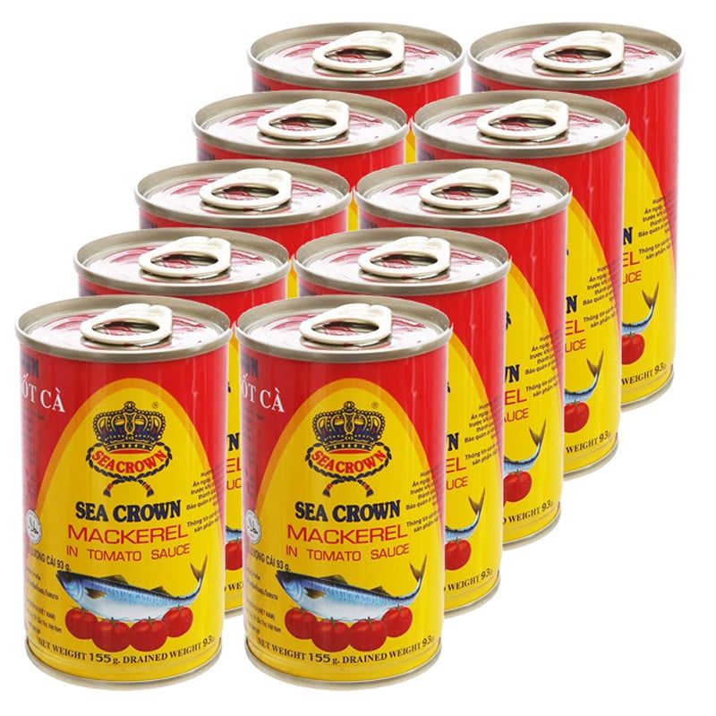 Cá nục sốt cà Sea Crown thùng 100 hộp x 155g 