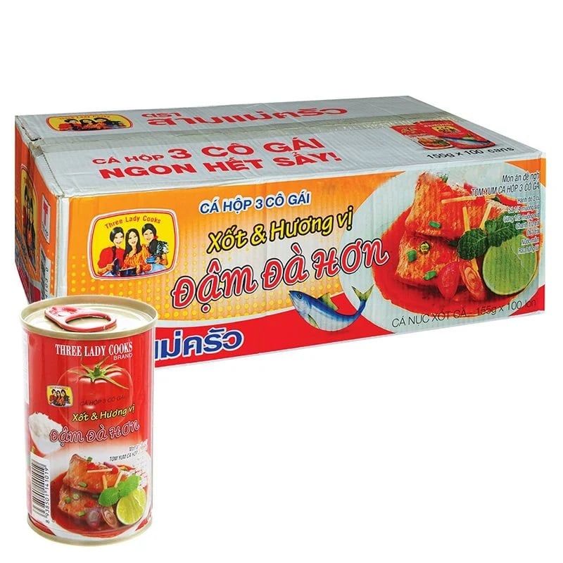  Cá nục xốt cà 3 Cô Gái vị truyền thống hộp 155g 