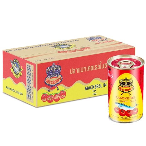  Cá trích sốt cà Sea Crown thùng 100 hộp x 155g 