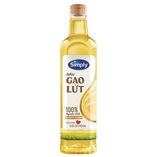  Dầu gạo lứt nguyên chất Simply chai 1 lít 
