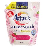  Gel giặt sạch sâu thanh mềm Attack Hương hoa anh đào bộ 2 túi x 3.5Kg 
