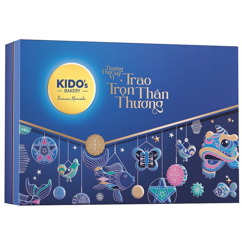  Hộp bánh trung thu Kinh Đô Mỹ Vị Như Ý xanh 