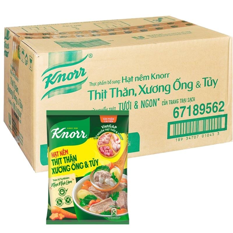  Hạt nêm Knorr Thịt thăn xương ống tủy thùng 32 gói x 170g 