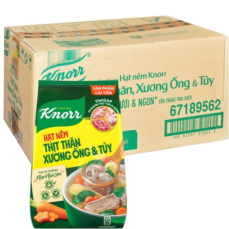  Hạt nêm Knorr Thịt thăn xương ống tủy thùng 5 gói x 1.8kg 