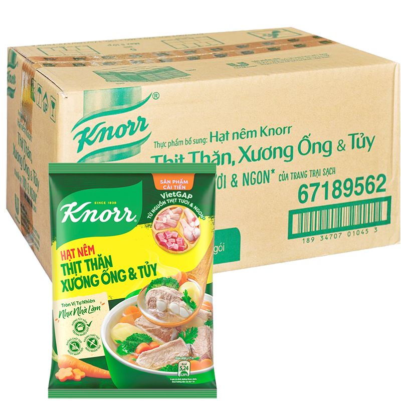  Hạt nêm Knorr Thịt thăn xương ống tủy thùng 8 gói x 900 g 